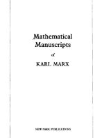 Mathematical Manuscript of Karl Marx