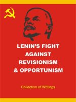 Lenin Fight Against Revisionism and Opportunism