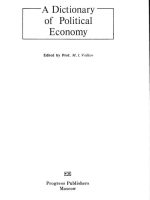 A Dictionary of Political Economy