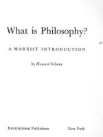 What is Philosophy? A Marxist Introduction